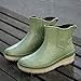 Women's Rain Boots Waterproof Short Rain Boots Unisex Fashion Non-Slip Mid Heel Rubber Boot Outdoor Platform Garden Shoes Kitchen Fishing Camping Rain Boot Green