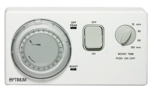 Optimum- Ecosave Economy 7 Off Peak Immersion Storage Heater Time Switch Boost Timer 24 hour time control- 230V White
