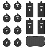 DOMAS TENS Electrode Pads (Compatible with PowerDot 2.0 Cable Connector), 12-Pad Set with Pad Holder, Reusable 2.1