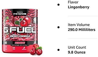 G Fuel Pewdiepie Lingonberry Tub (40 Servings) Elite Energy and Endurance Formula