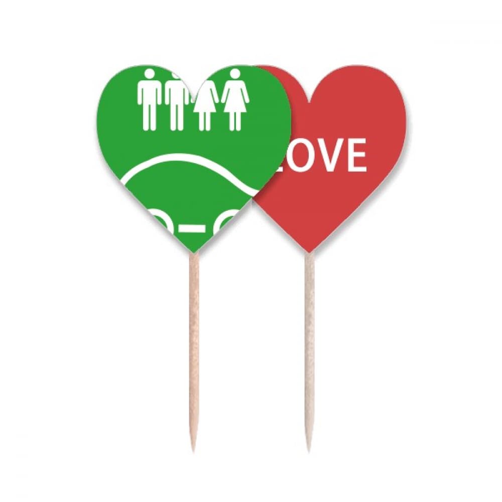 Cure-dents drapeau ecologique en forme de coeur pour decoration de cupcakes et buffets