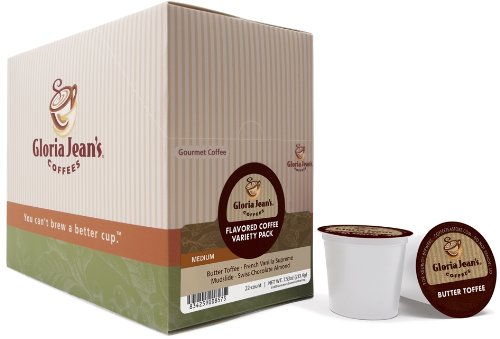 Gloria Jean's Coffees, Flavored Coffee Variety, 22-Count K-Cups for Keurig Brewers (Pack of 2)