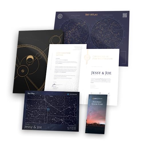 Star Registration Nombre una estrella para aniversario, carpeta de regalo personalizada, perfecta para parejas y ocasiones especiales (blanco)