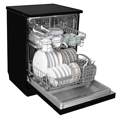 Image of Faber 14 Place Free Standing Dishwasher|6 Wash Programs| LED Display| Adjustable Racks | Half Load Wash| 2Yr Comprehensive & 10Yr Cavity Warranty |FFSD 6PR 14 S BK Digital, Black Finish