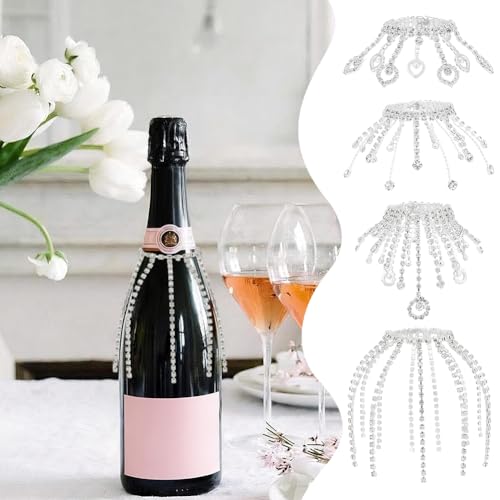 Bouteilles de champagne décoratives strass pour centres de table mariage - 6