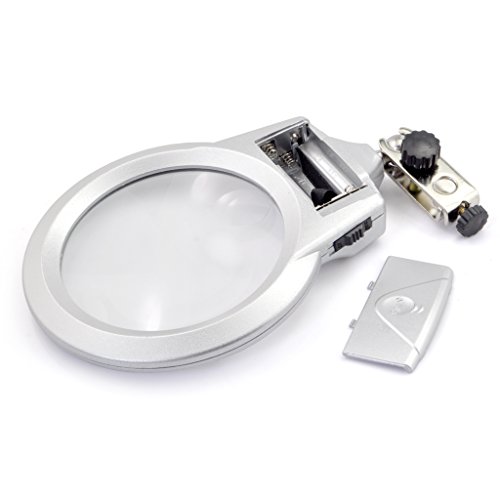 OLLGEN LED Soldering Station,Third Hand Soldering Solder Iron Stand with Alligator Clip,2X Main Lens 6X Accessory Lens,2 LED Lighting - Thumbnail 6