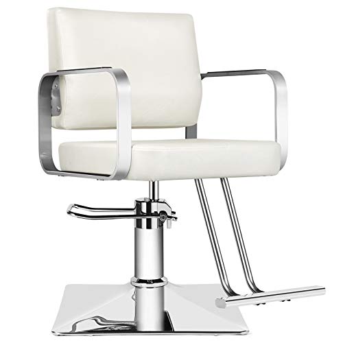 Artist Hand Barber Chairs,All Purpose Classic Salon Chairs With Dust Cover, Heavy Duty Hydraulic Pump, 360° Rolling Swivel Spa Beauty Equipment For Hair Stylist Women Man, Max Load 330 Lbs(White) #TOP7