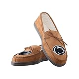 FOCO NCAA Penn State Nittany Lions Mens College Team Logo Moccasin Slippers, Tan, XL (13-14)