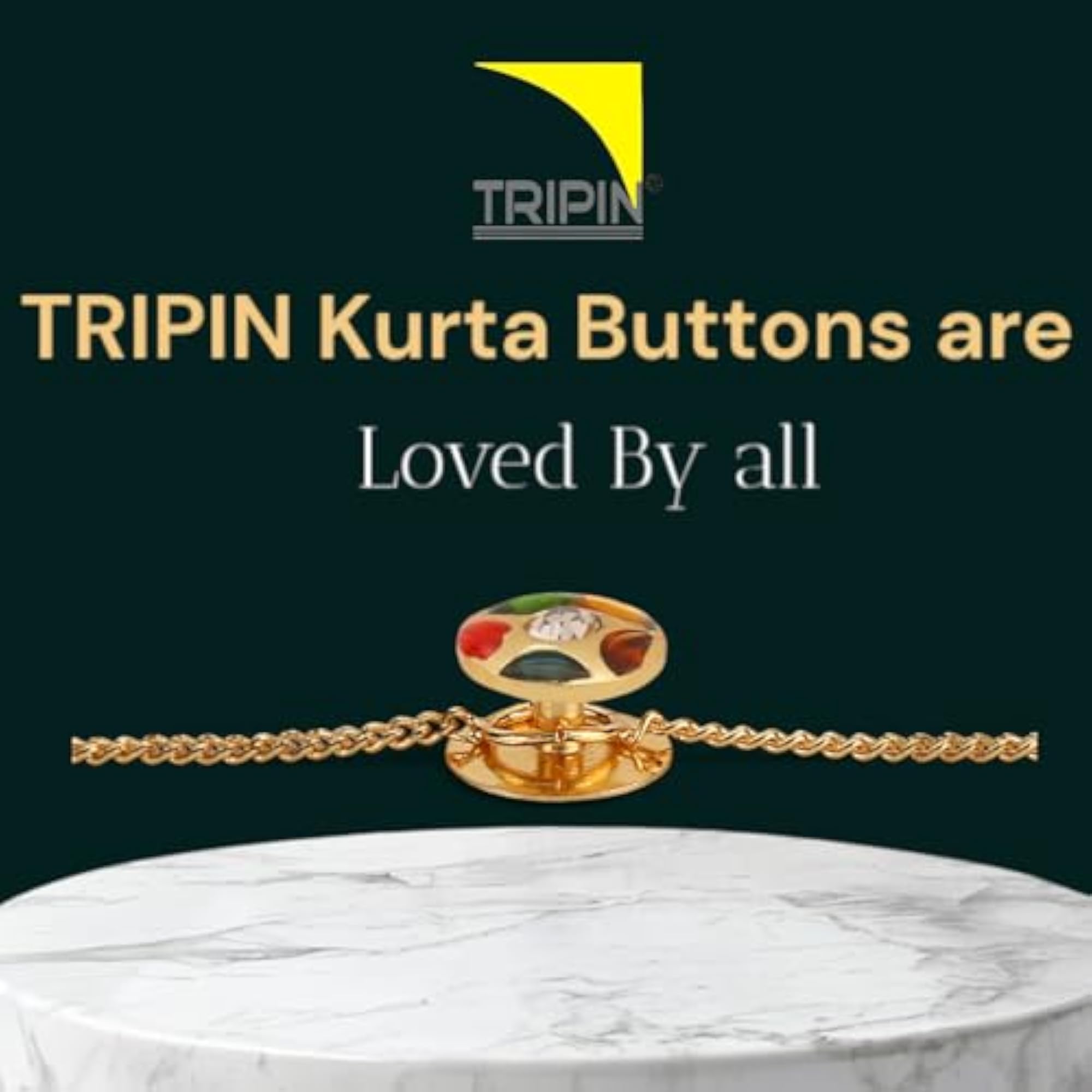 Brass Kurta Buttons Combo with Multi Color and Golden Ball with Chain