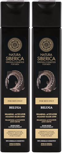 Image of Natura Siberica Men's Beluga Shampoo Activator Against Hair Loss, 250 ml (Pack of 2)