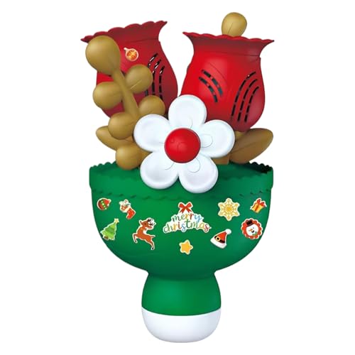 Juguete soplador de burbujas– Máquina de burbujas de flores 14 x 14 x 24 cm, unidad de luz brillante de ABS, máquina de exterior creativa con flujo de burbujasfestivas | Herramienta de actividad