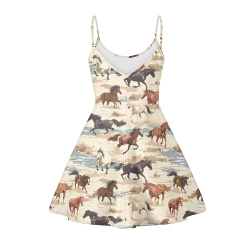 Image of Biyejit Women Casual Loose Dress Strap Long Summer Beach Swing Dress