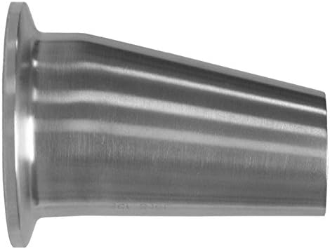 Dixon Sanitary BPE Clamp x Weld Eccentric Reducer, 316L Stainless Steel, 15Ra EPID, 32Ra MPOD - 3/4" x 1/2" PM Finish (SFT4)