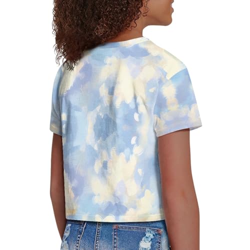 Image of 4th of July Shirt for Girls 7-8 Years US Flag Crop Tops Kids Outfit Independent Day Graphic Tee-