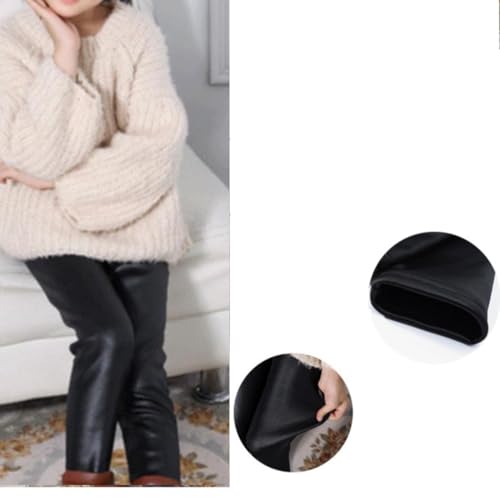 Girls 𝐅aux Leather Fleece Leggings Thick Warm 𝐒tretch Tights Kids Fall Winter Soft Fleece Lined Pants4