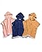 PDYLZWZY Kapuzen Handtuch Poncho Für Kinder Bademantel Zum Wechseln Mit Taschen | Badeponcho Aus Baumwolle | Ideal Für Ferien, Schwimmen, Surfen, Strand, Bad (Rosa, 90)