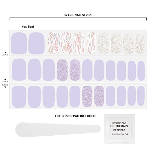 Dashing Diva Gloss Nail Strips - Gleam Queen | Uv Free, Chip Resistant, Long Lasting Gel Nail Stickers | Contains 32 Nail Wraps, 1 Prep Pad, 1 Nail File #TOP2