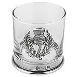 English Pewter Company Whisky Glass Tumbler with Scottish Thistle and Pewter Base [SG705] - Image 2