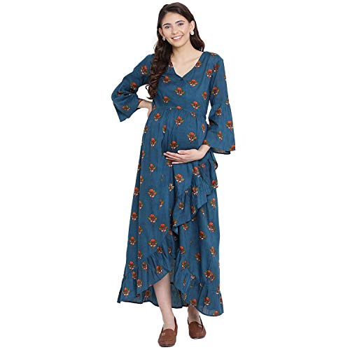 Image of Mine4Nine Women's Rayon Wrap Maxi Casual Dress