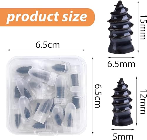 Image of (50 Pc's) Tire Repair Rubber Nail Car Tire Repair Nails Tire Repair Rubber Screws Fast Tire Repair Tool for Car Motorcycle Tire Puncture Repair, Black
