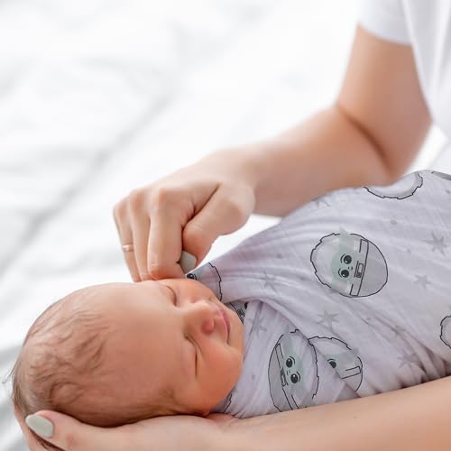 Image of Lambs & Ivy Star Wars Baby Yoda /The Child Swaddle Blanket & Lovey Gift Set