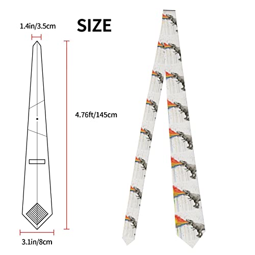 T-Rex Puking Arcobaleno Cravatte per Uomini