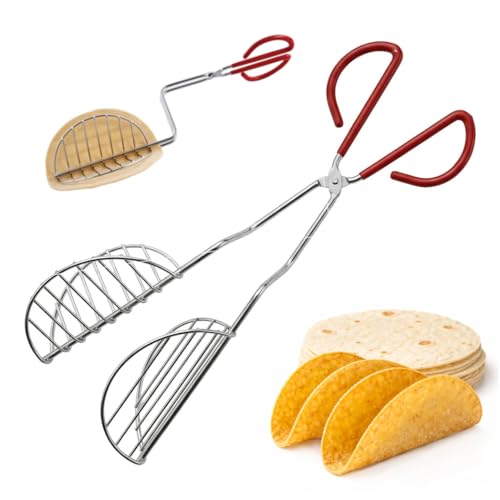 HIC Kitchen Taco Making Tools, Taco Shell Tongs, Steel,...