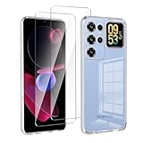 LYZXMY Funda para Oukitel C62/Oukitel C62 Pro(6.88') Transparente Carcasa +2 Protectores de Pantalla de Vidrio Templado, Carcasa Suave de Silicona TPU
