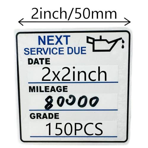 Image of Oil Change Stickers,150pcs 2x2 inch Oil Change Stickers for windscreen - Easy to use and Remove
