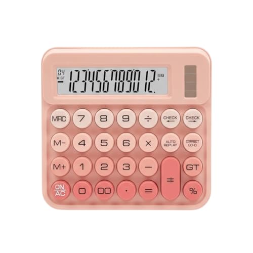 Image of Blue Tick CandyPop Calculator - Dual Power Solar & Battery with Retro Design & Large Candy Buttons (Pink)