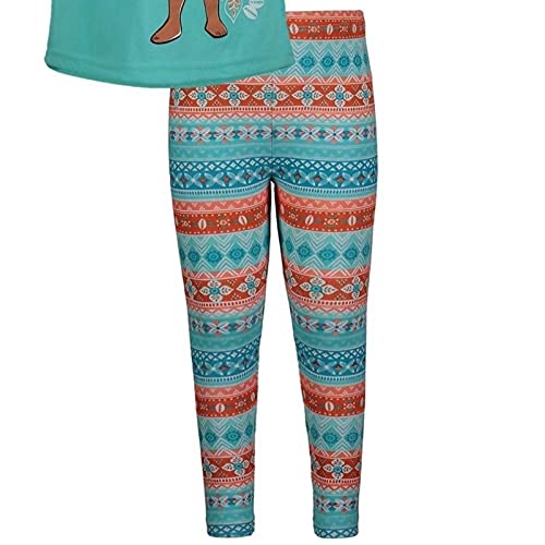 Disney Moana Little Girls Graphic T-Shirt And Leggings Outfit Set Paisley Blue 7-8 #TOP3