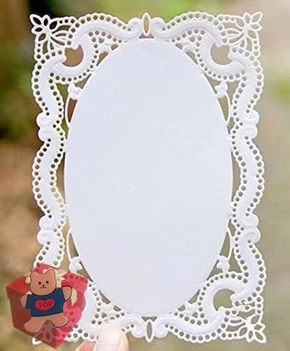 Cutting Dies for Card MakingCutting Dies Cut Stencils for DIY Scrapbooking Photo Album Decorative Embossing Paper Dies for Card Making Templated+Cute Brooch Pin (Lace Hole Rectangular Frame)
