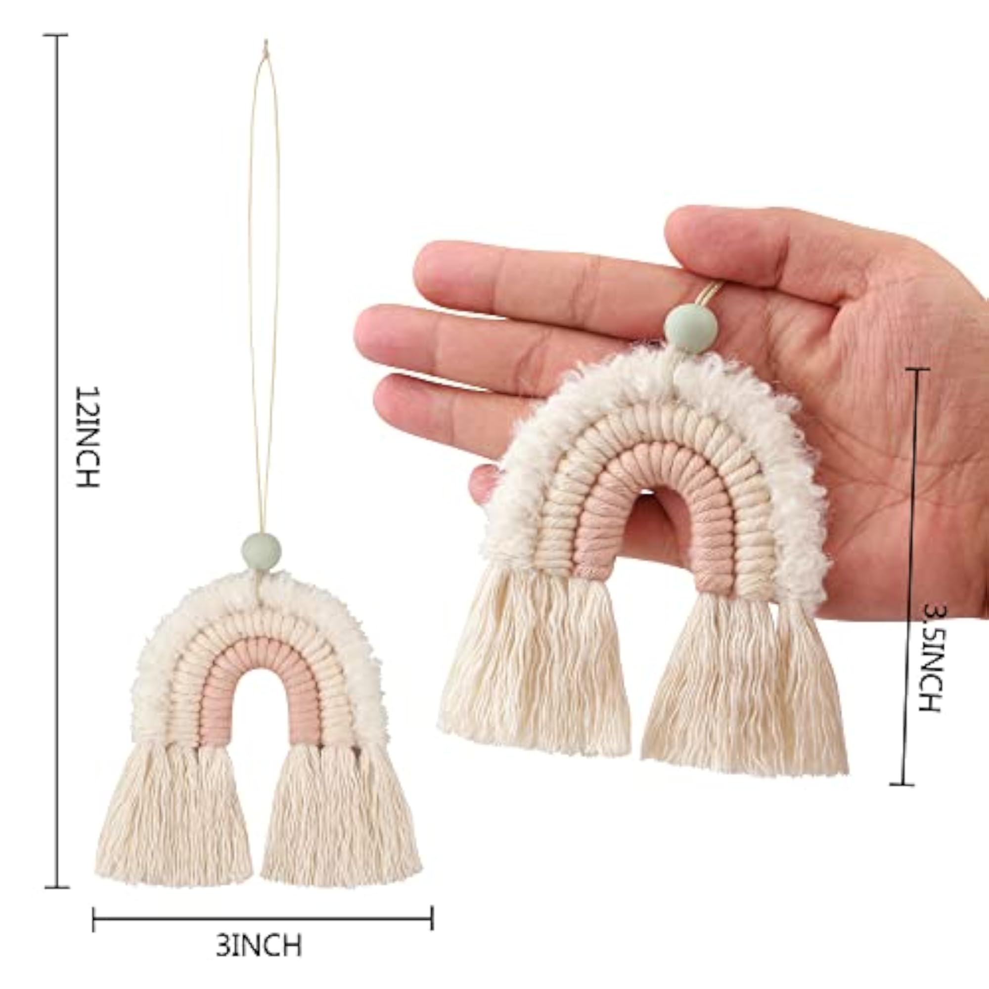 Macrame Rainbow Charm - Essential Oil Diffuser for Cars