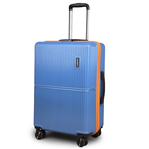 Image of Move-Meant Medium Polycarbonate Hard Shell Glide 66Cm Suitcase 8 Wheels Number Lock Poly Carbonate MAT. Blue for Men & Women | 360 Degree Wheeling System Luggage | Trolley Bags for Travel