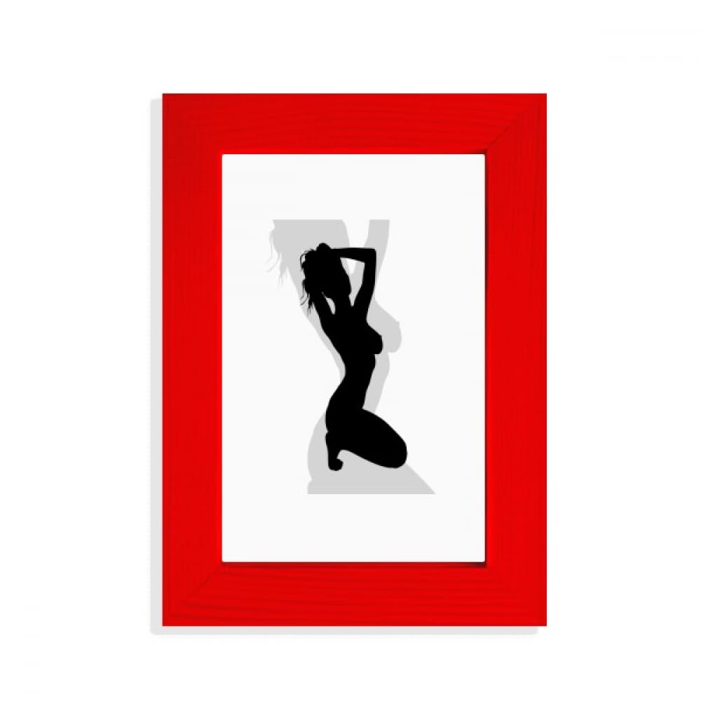 Cadre photo rouge Hot Woman Squats avec moulure vibrante au design audacieux