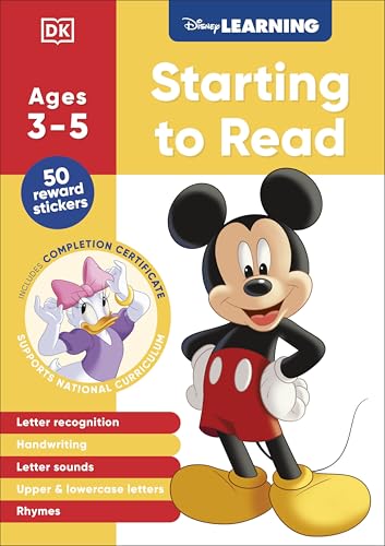 Disney Learning Starting to Read (Ages 3-5): Preschool/Reception English Handwriting, Alphabet Workbook for Kids, Aligned with National Curriculum