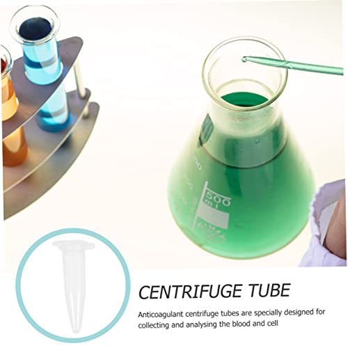 Ultechnovo 500Pcs Centrifuge Tube Clear Container With Lid Conical Tube Test Centrifuge Tube Containers With Lids Experiment Tube Vials Tubes With Attached Lids Ultracentrifuge Tubes #TOP4