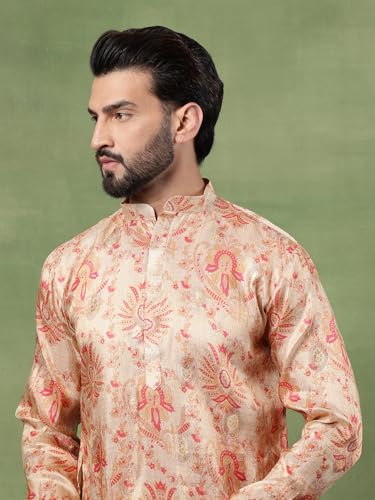 Image of SOJANYA (Since 1958 Men's Silk Banarasi Design Long Kurta