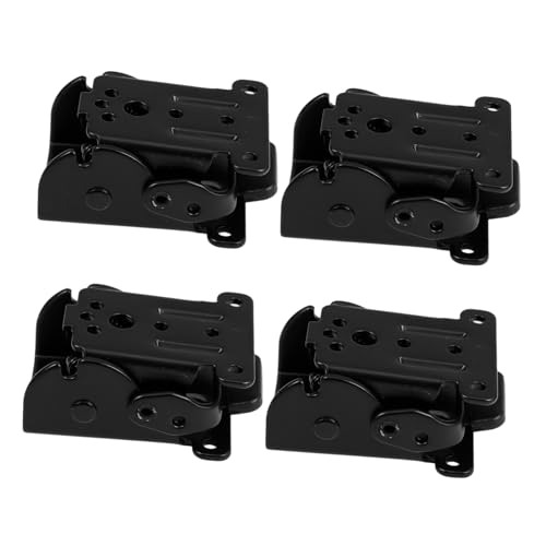 WESIEVYA 4個 折りたたみ具 自動ロック機能付き家具脚ヒンジ 折り畳みテーブル チェア脚用 ブラック 耐久性と省スペース設計