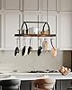 CHOEZON Hanging Pot Rack, Pot Hanger for Kitchen, Ceiling Mounted Pot Holder, Cookware Organizer with 18 S-Shaped Hooks, for Pot, Pan Storage, Space-Saving, Rustic Brown and Black TPR18BF #2