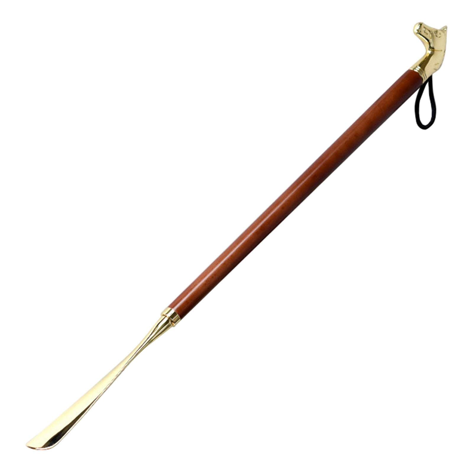 Calzador de madera de 46 cm elegante con acabado marrón pulido