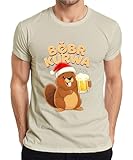 BÓBR KURWA Meme Beaver Navidad Cerveza Gorro de Navidad Regalo Camiseta Hombre, naturaleza, 3XL