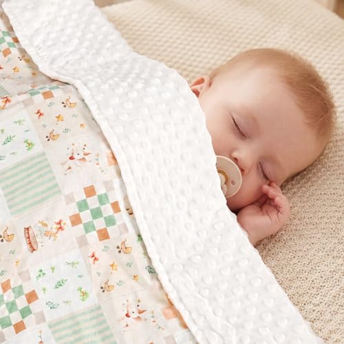Image of SWESEN Baby Blanket for Girls, Super Soft Double Layer Minky Blankets with Dotted Backing, Floral Toddler Newborn Nursery Bed Blankets, 30 X 40 Inches, Elephant