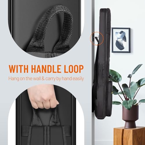 Image of Fabric Electric Guitar Bag Gig Bag Black Padded Backpack