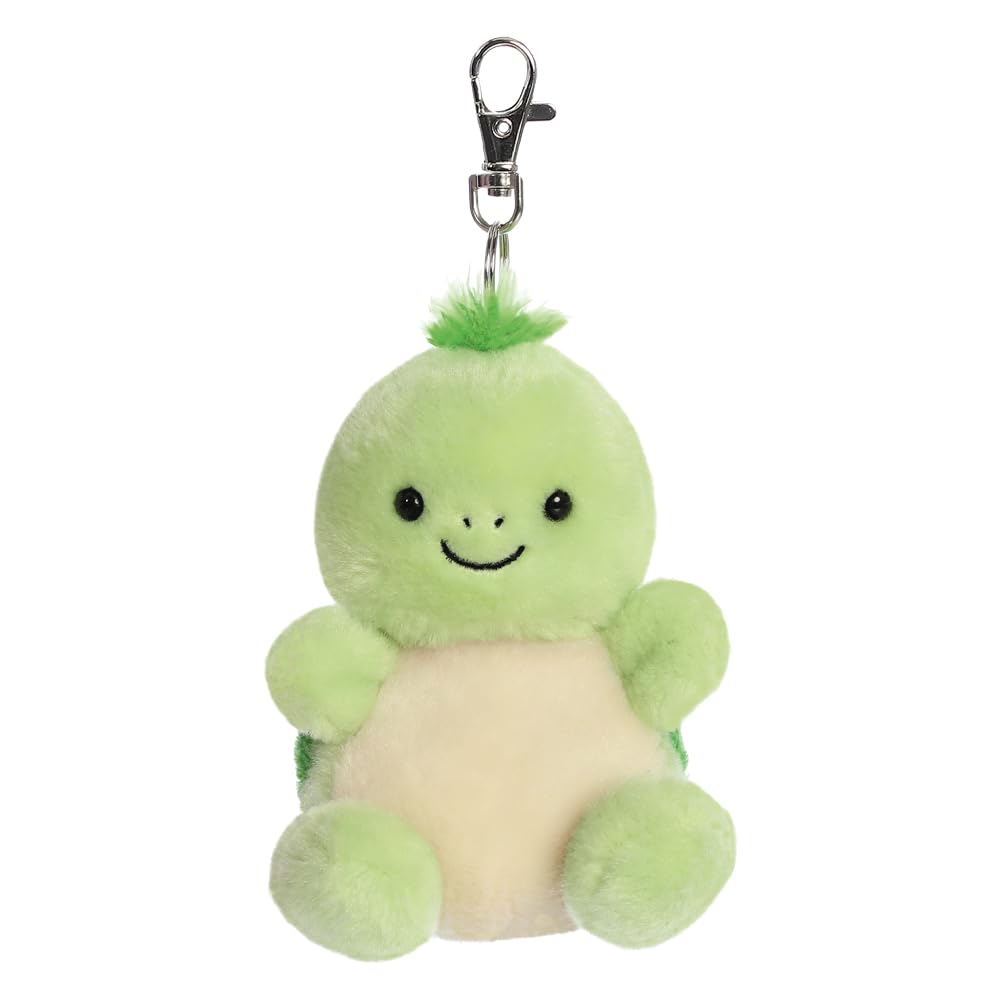 AURORA - 34097- Palm Pals Tiny Turtle Clip-On 10cm Soft Toy - Fun Collectable Plush for Kids and Adult Collectors - Perfect for Birthdays, Gifts or Any occasion - Green