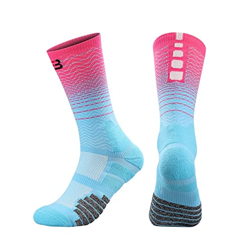 blue and pink elite socks