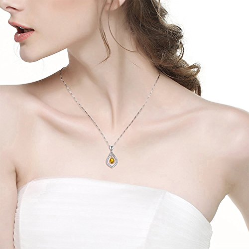 Love Heart Infinity Citrine Jewelry For Women Birthday Gifts Mom Wife November Birthstone Necklace For Her #TOP3