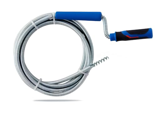 Desatascador Manual de Tuberías – 3 m x 6 mm – Mango con Manivela Ergonómica – Cable de Acero Flexible – Para Lavabo, Fregadero, Ducha e Inodoro