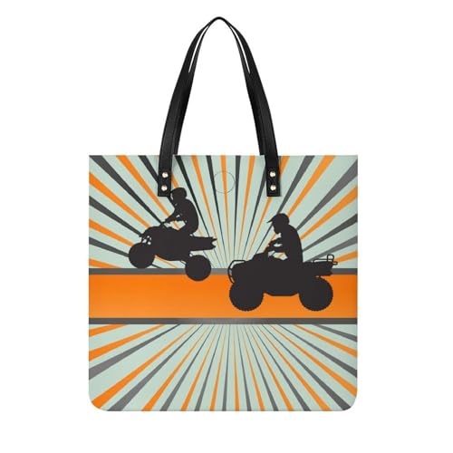 Tote bag femme Vélo Quad grand sac à bandoulière en tissu pour voyage 39x39cm