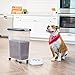 IRIS USA Airtight Dog Food Storage Container, Up to 38 lbs, Attachable Wheels, For Dog Cat Bird and Other Pet Food Storage Bin, Keep Fresh, Translucent Body, Easy Mobility, Navy